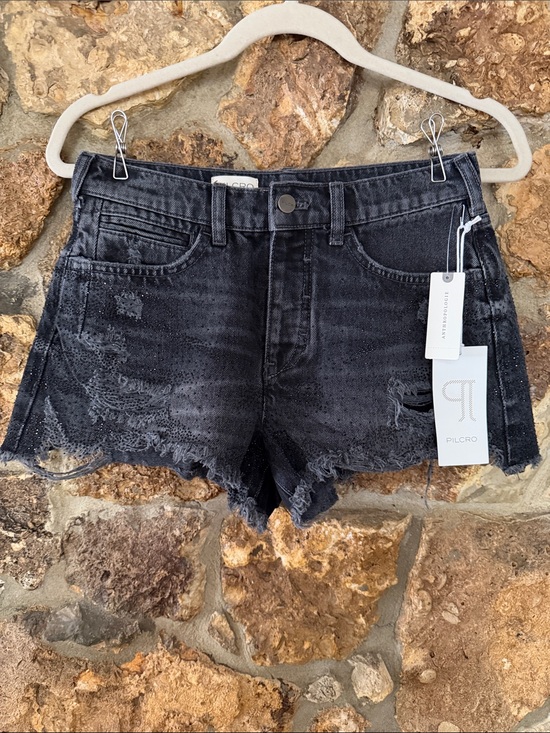 Pilcro Pants - Anthropologie x Pilcro The Devon Rhinestone Distressed Denim Shorts